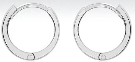 9ct White Gold 11mm Huggie Hoop Creole Earrings