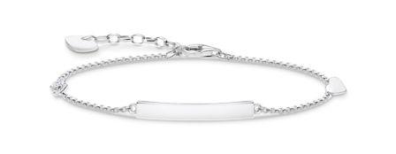 Thomas Sabo Sterling Silver Engravable ID with Heart & Cubic Zirconia Infinity Bracelet 16-19cm