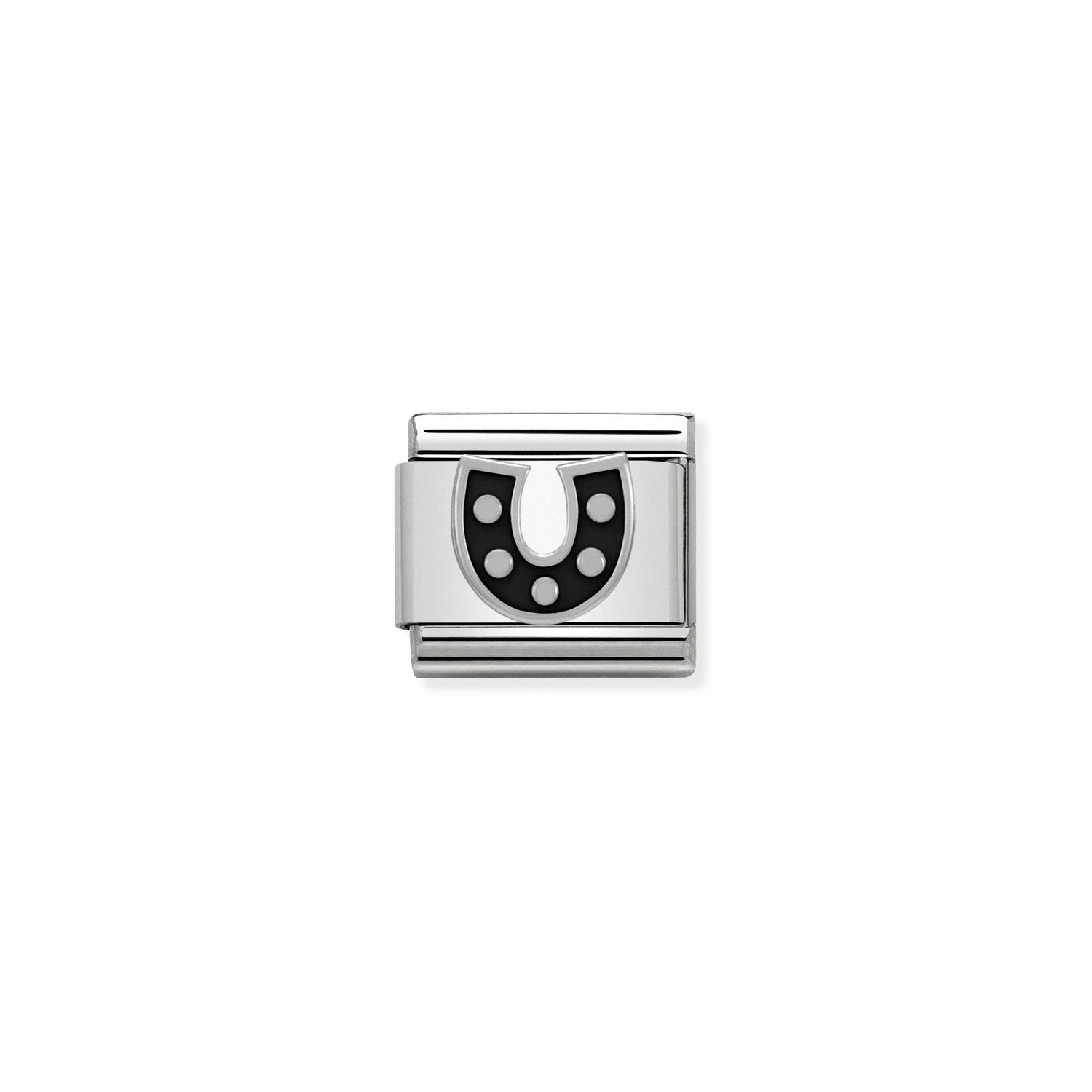 Nomination Composable Classic Sterling Silver Black Horseshoe Link