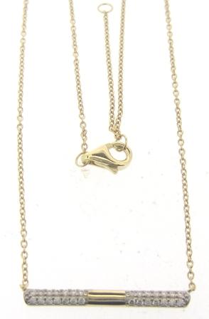 9ct Yellow Gold Cubic Zirconia Bar Necklace