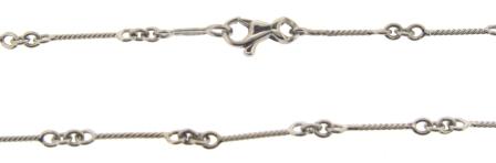 Vintage 18ct White Gold Twist Link Chain 15.5'