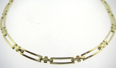 9ct Yellow Gold Rectangular Link Necklace