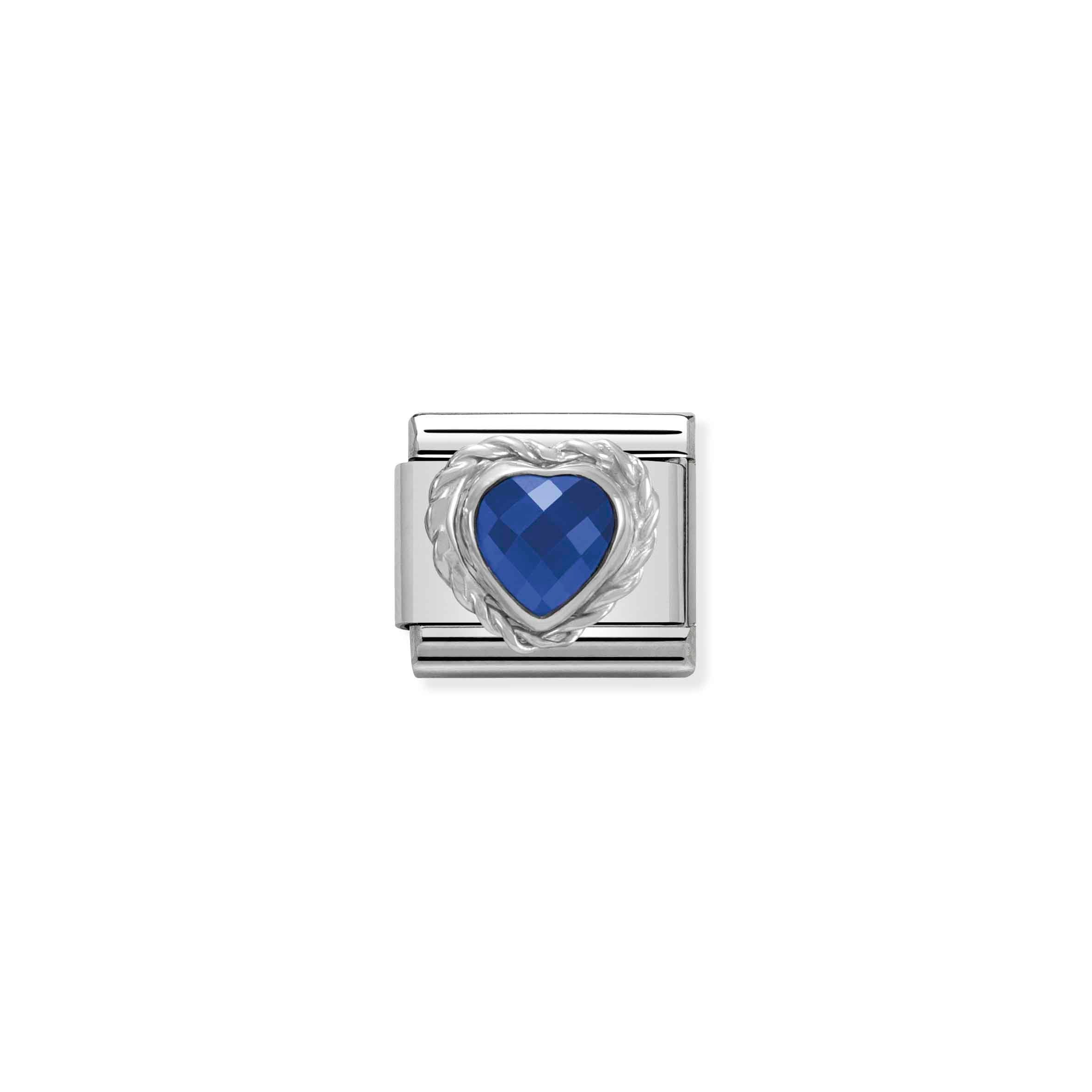 Nomination Composable Classic Blue Faceted Heart Link