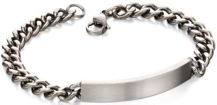 Fred Bennett Brushed Stainless Steel ID Curb Bracelet