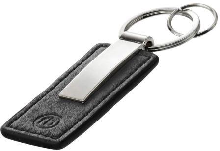 Fred Bennett Men's Black Leather Engravable Key Ring