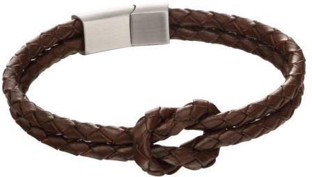 Fred Bennett Men's Double Brown Knot Leather Bracelet