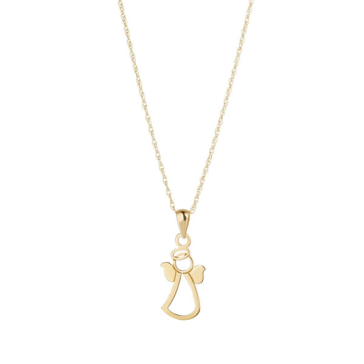 9ct Yellow Gold Open Angel Pendant