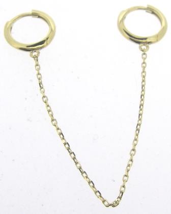 9ct Yellow Gold Green Enamel Tube Hoop Creole Earrings