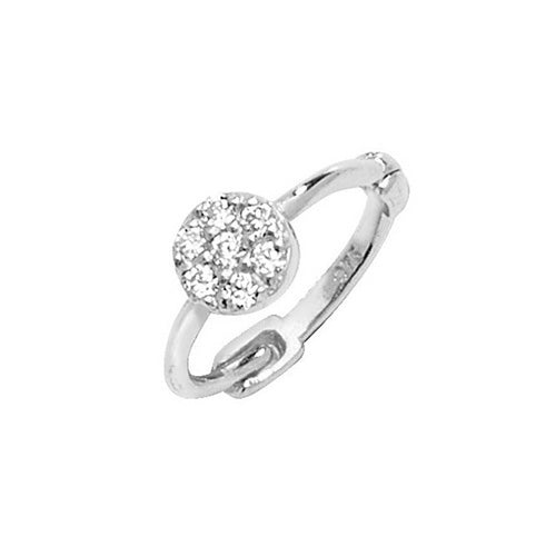 9ct White Gold Cubic Zirconia Flower Hoop Earring