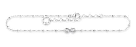 Thomas Sabo Sterling Silver Infinity Anklet with Cubic Zirconia Bracelet