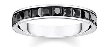 Thomas Sabo Sterling Silver Ring with Black Cubic Zirconia