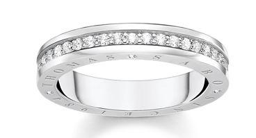 Thomas Sabo Sterling Silver Band Ring with White Cubic Zirconia