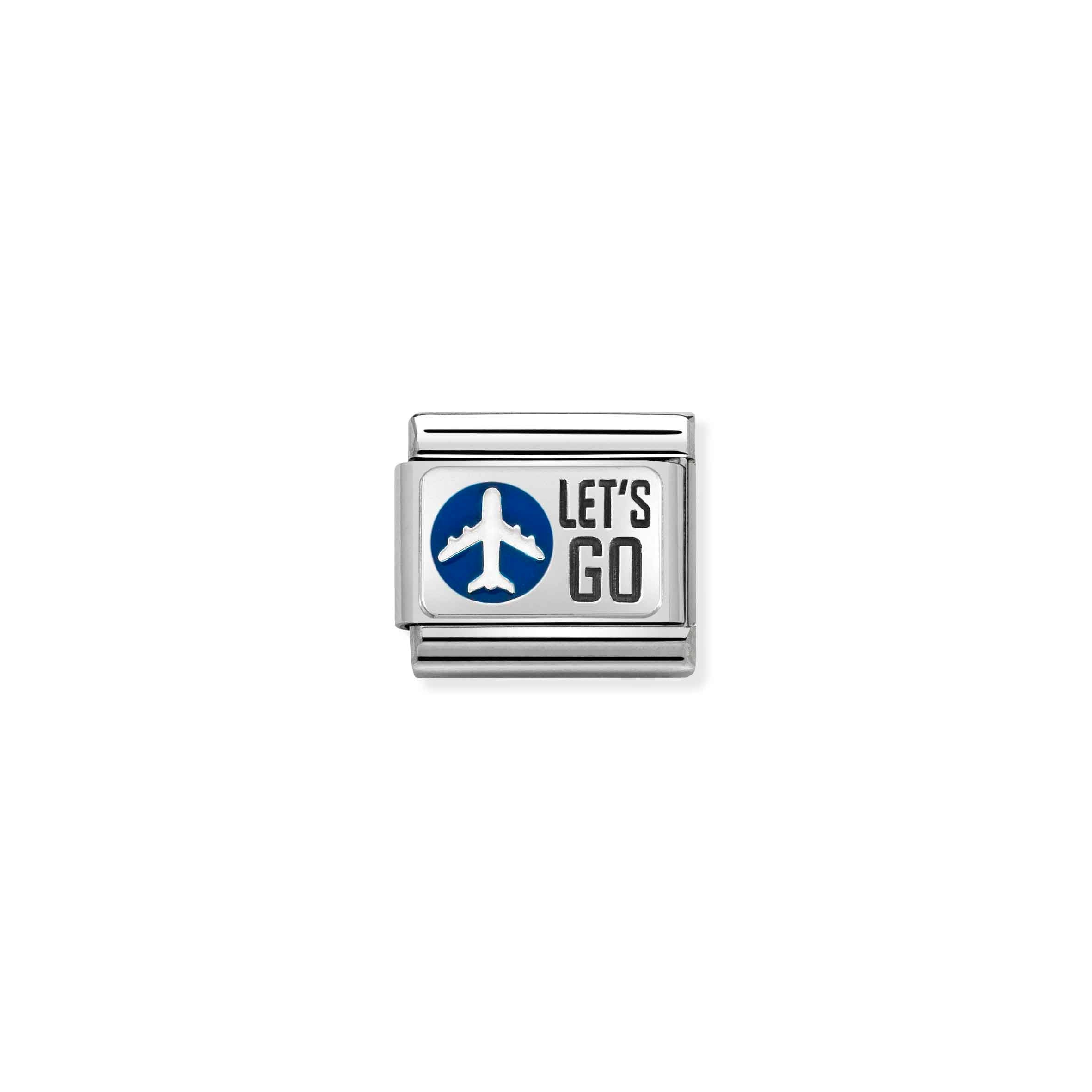 Nomination Composable Classic Let's Go Charm - Stainless Steel & Sterling Silver