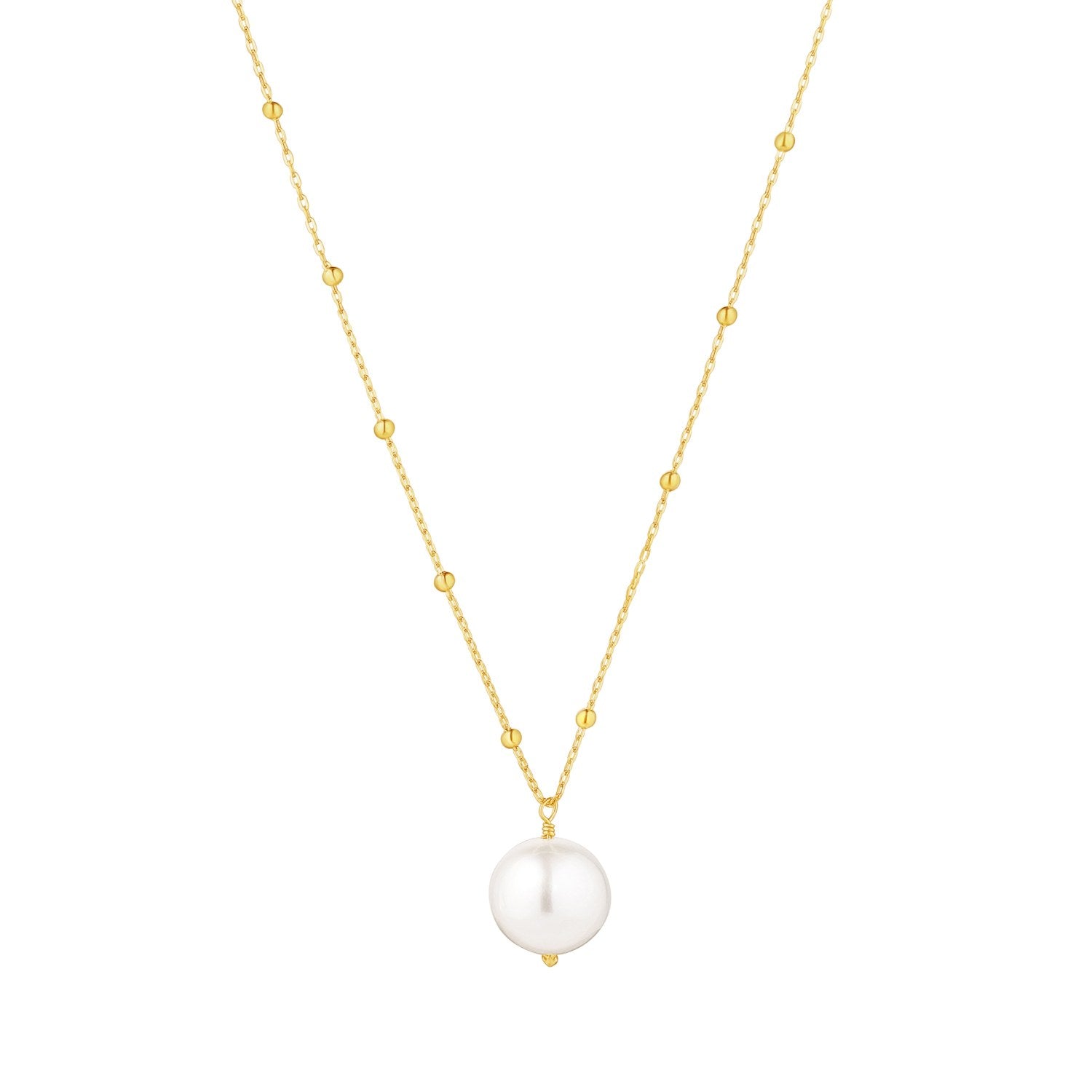 9ct Yellow Gold Freshwater Pearl Drop Necklace