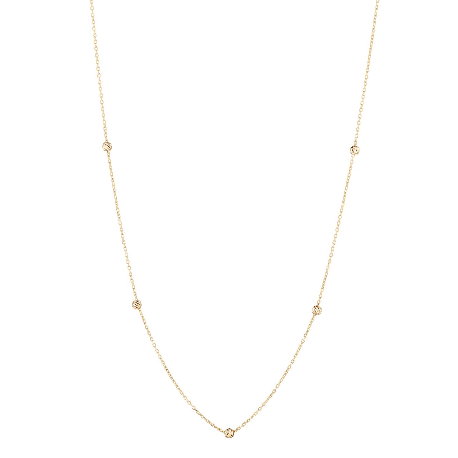 9ct Yellow Gold Five Ball Necklace