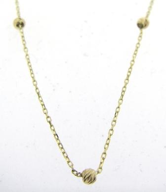 9ct Yellow Gold Five Ball Necklace