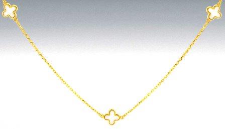 9ct Yellow Gold MOP Petal Necklace