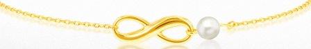 9ct Yellow Gold Infinity Freshwater Pearl Bracelet