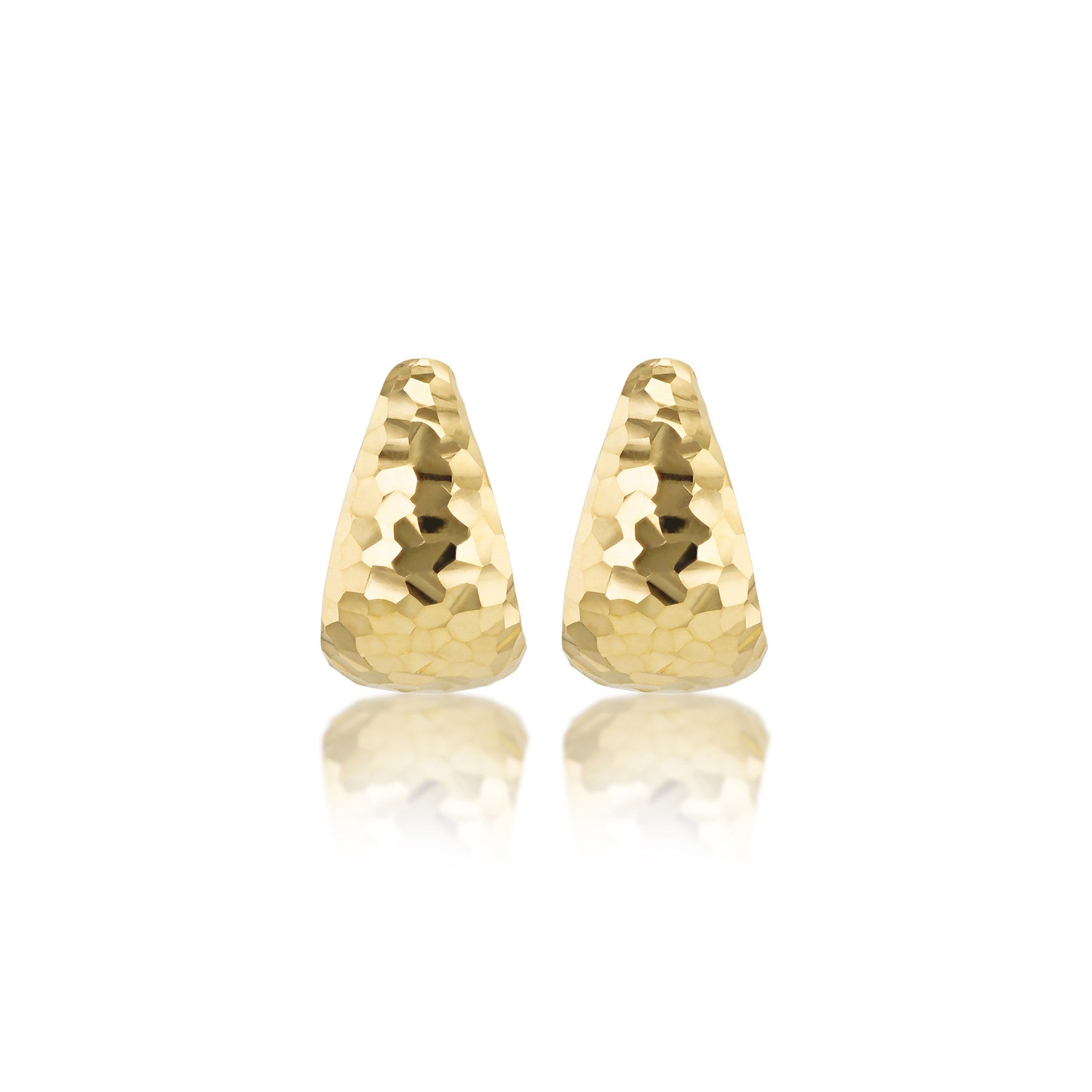 9ct Yellow Gold J-Shaped Stud Earrings