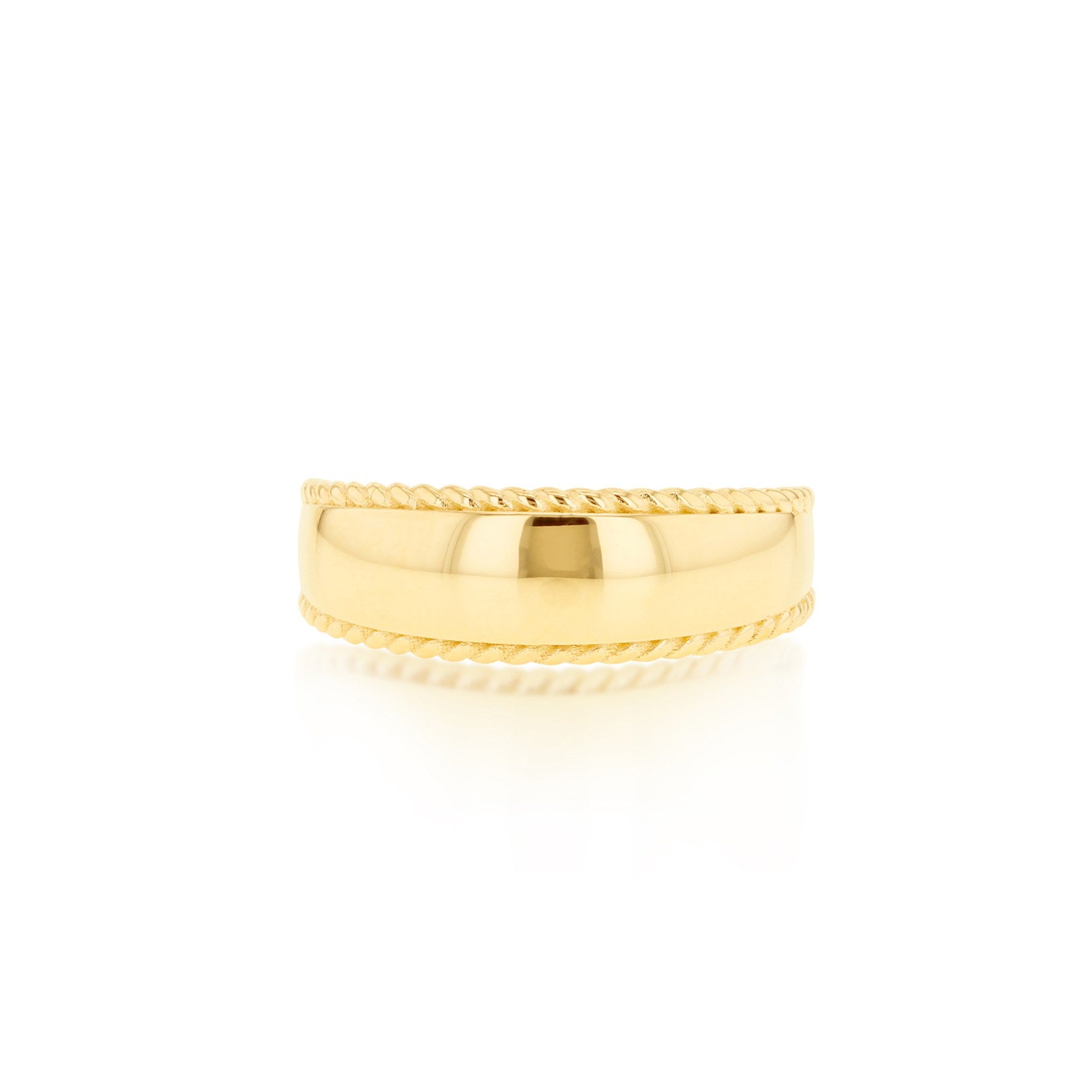 9ct Yellow Gold Twisted Rope Edge Ring