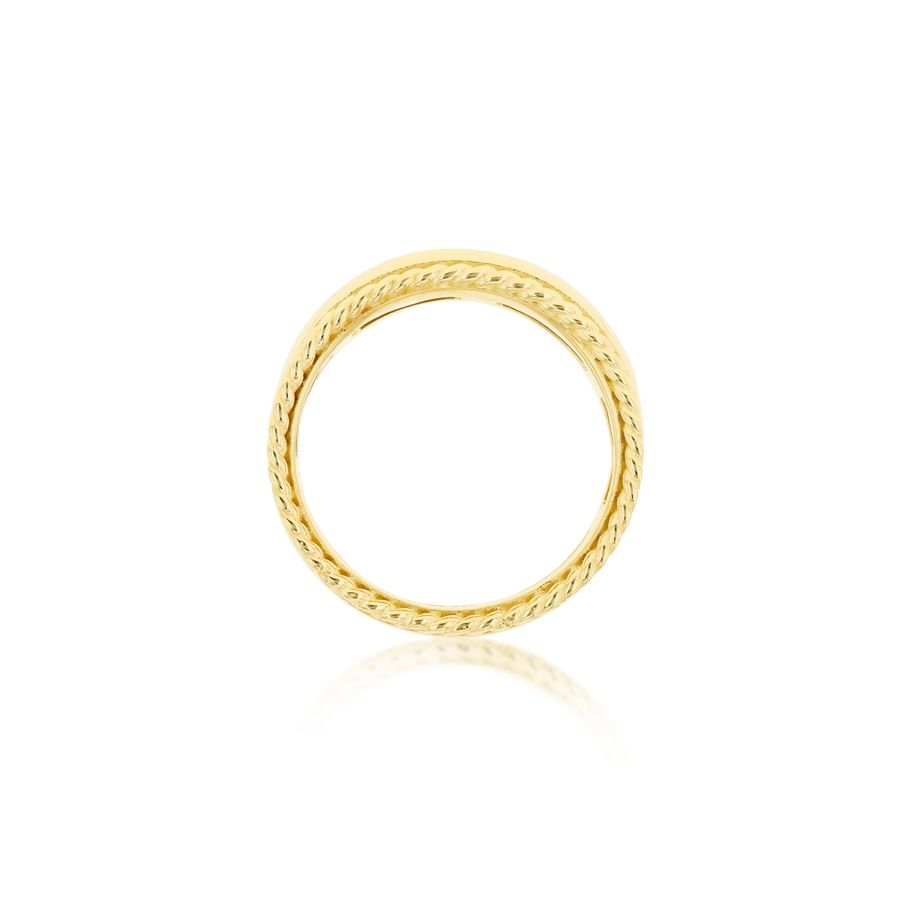 9ct Yellow Gold Twisted Rope Edge Ring
