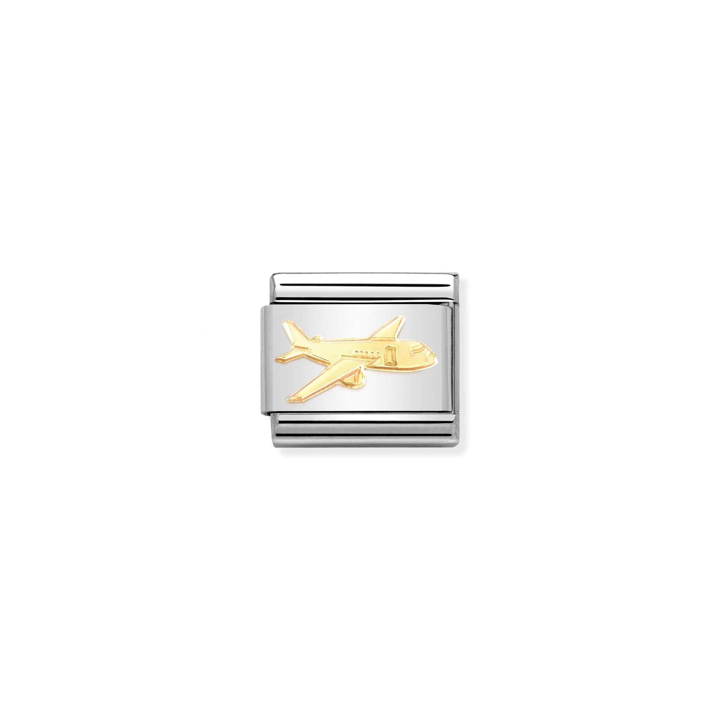 Nomination Composable Classic Yellow Gold & Stainless Steel Airplane Charm