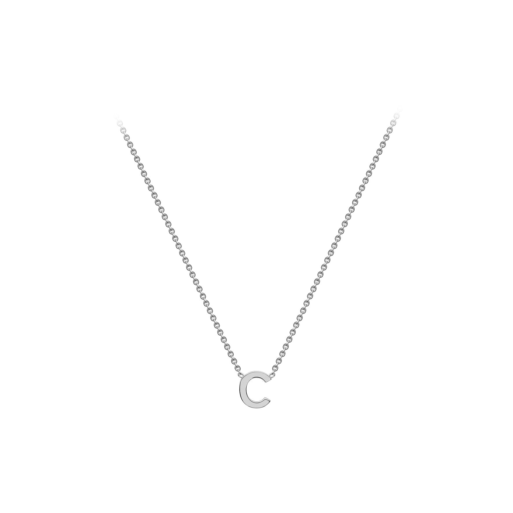 Sterling Silver Mini Initital 'C' Necklace 15'-17'