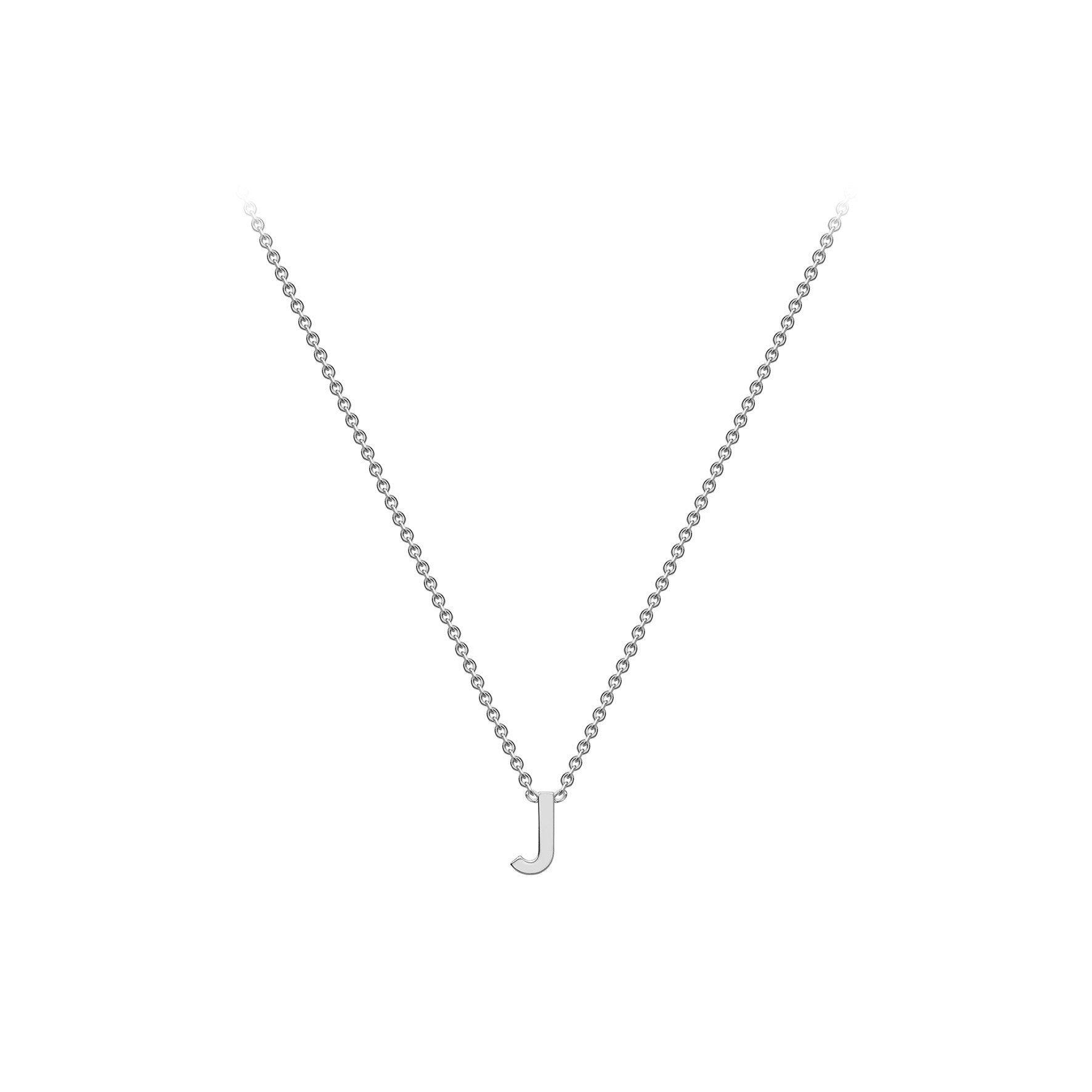 Sterling Silver Mini Initital 'J' Necklace 15'-17'