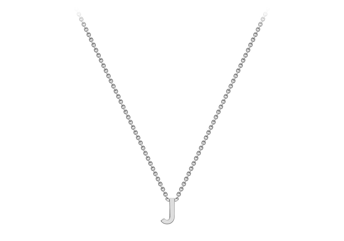 Sterling Silver Mini Initital 'J' Necklace 15'-17'