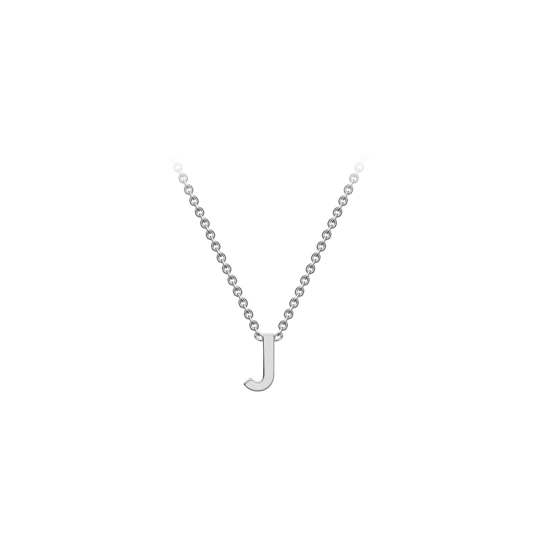 Sterling Silver Mini Initital 'J' Necklace 15'-17'