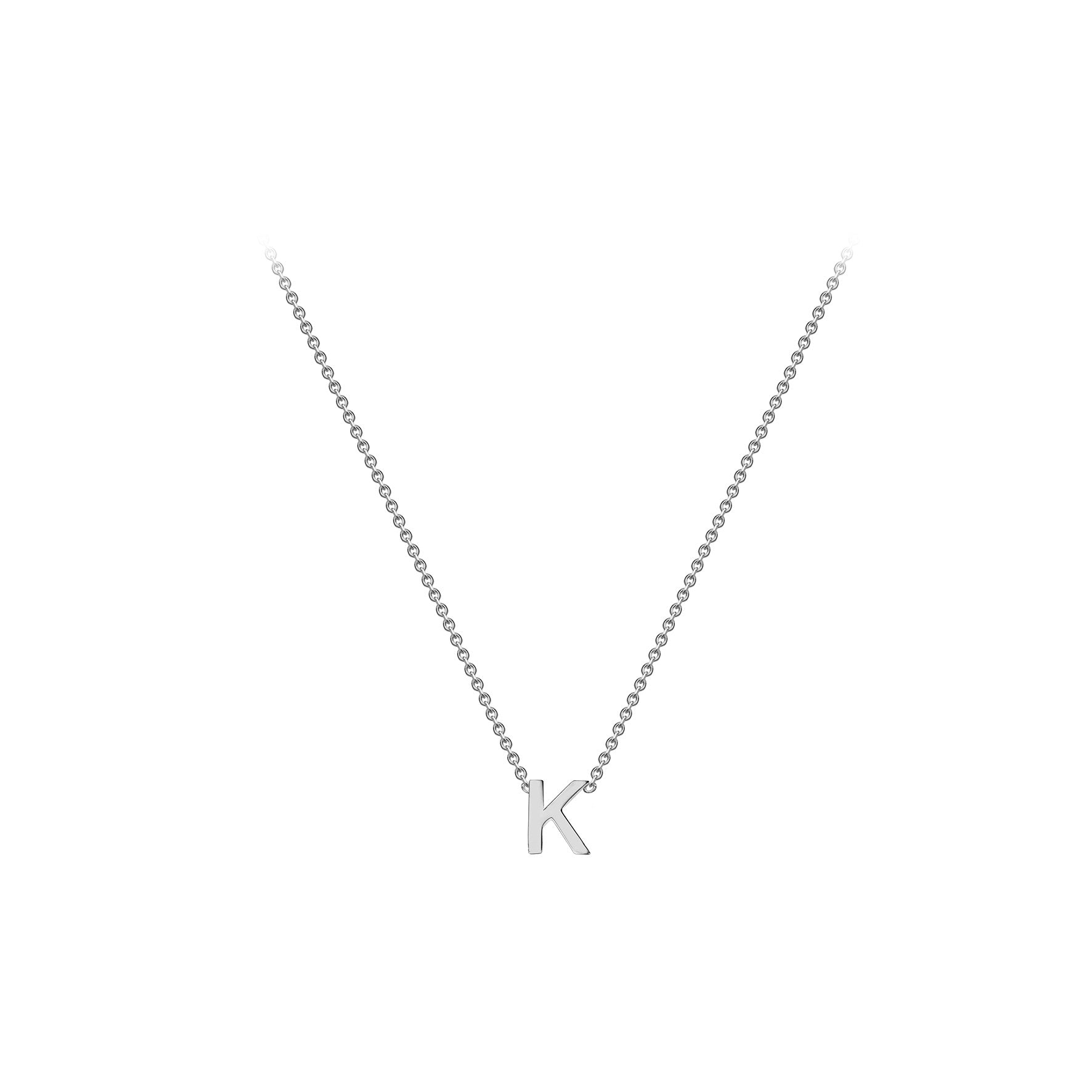 Sterling Silver Mini Initital 'K' Necklace 15'-17'