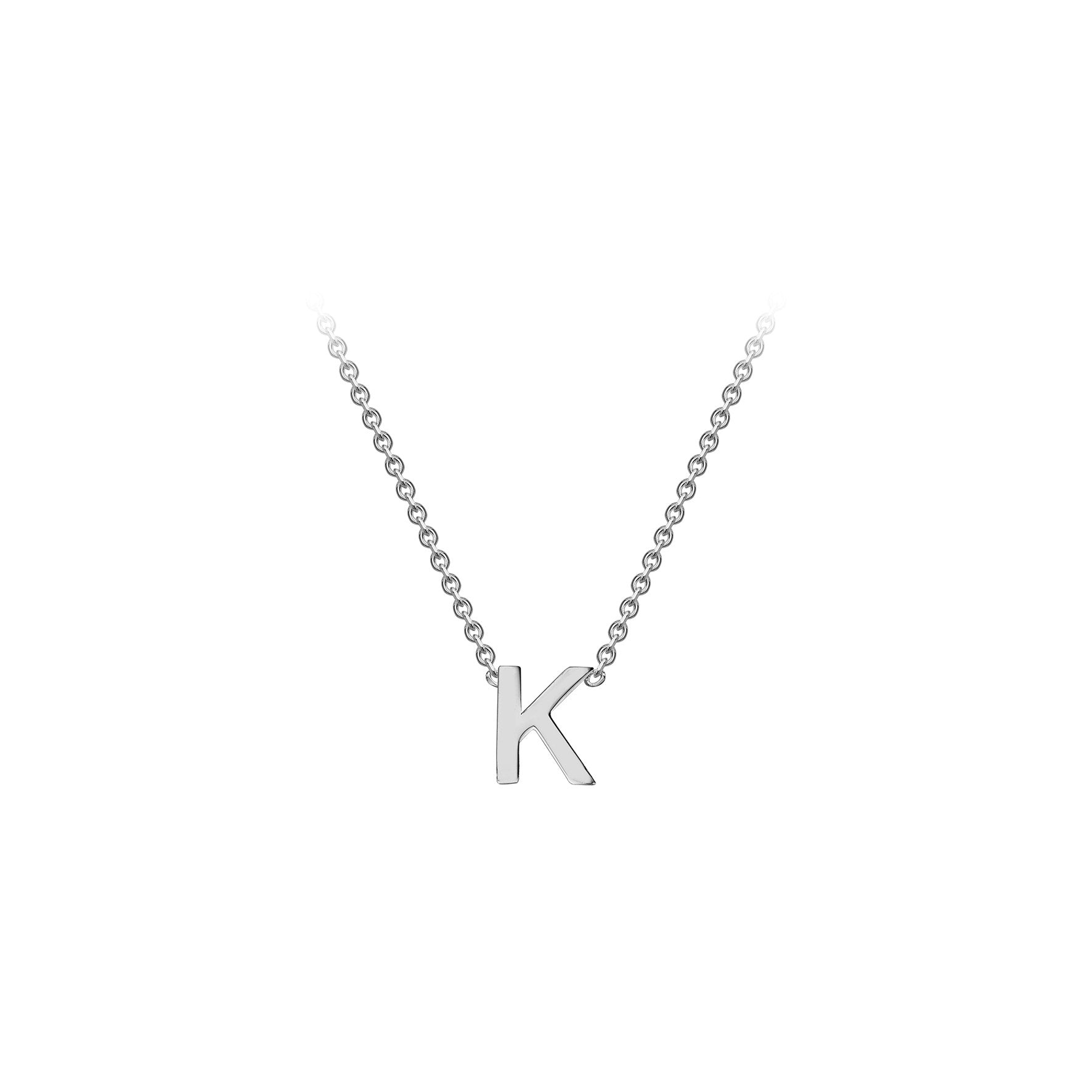 Sterling Silver Mini Initital 'K' Necklace 15'-17'