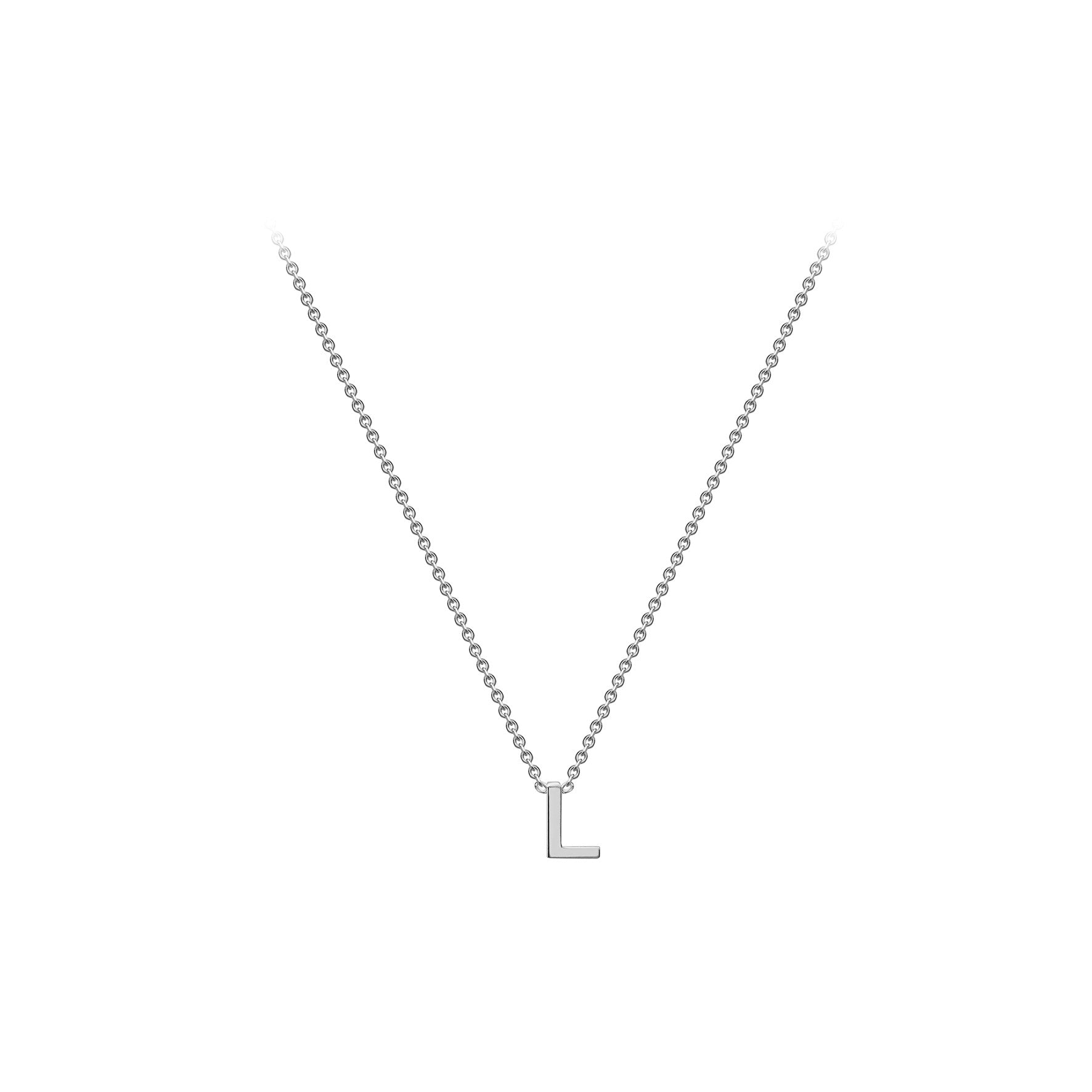 Sterling Silver Mini Initital 'L' Necklace 15'-17'