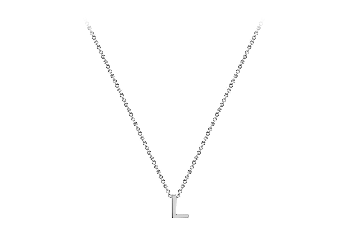 Sterling Silver Mini Initital 'L' Necklace 15'-17'