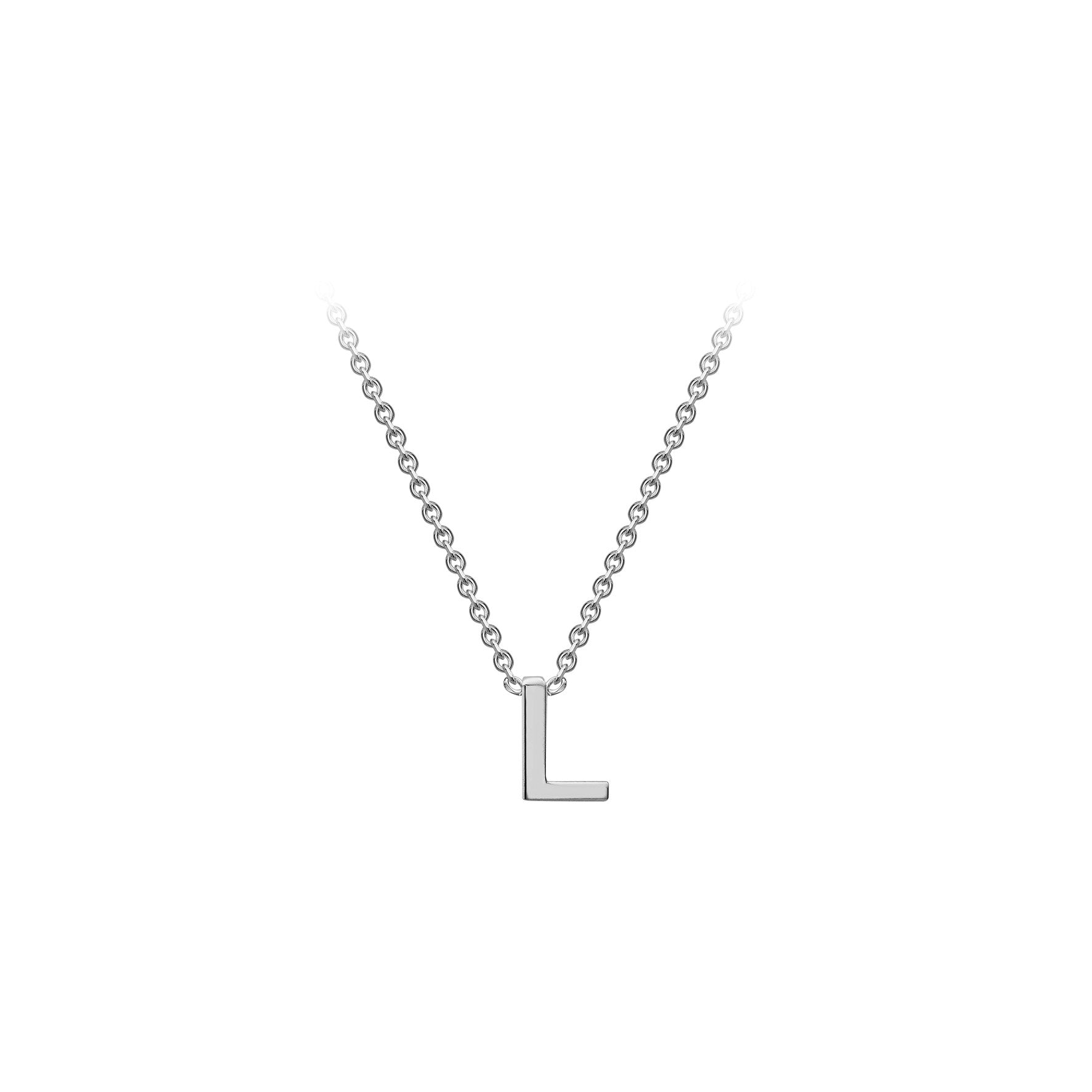 Sterling Silver Mini Initital 'L' Necklace 15'-17'