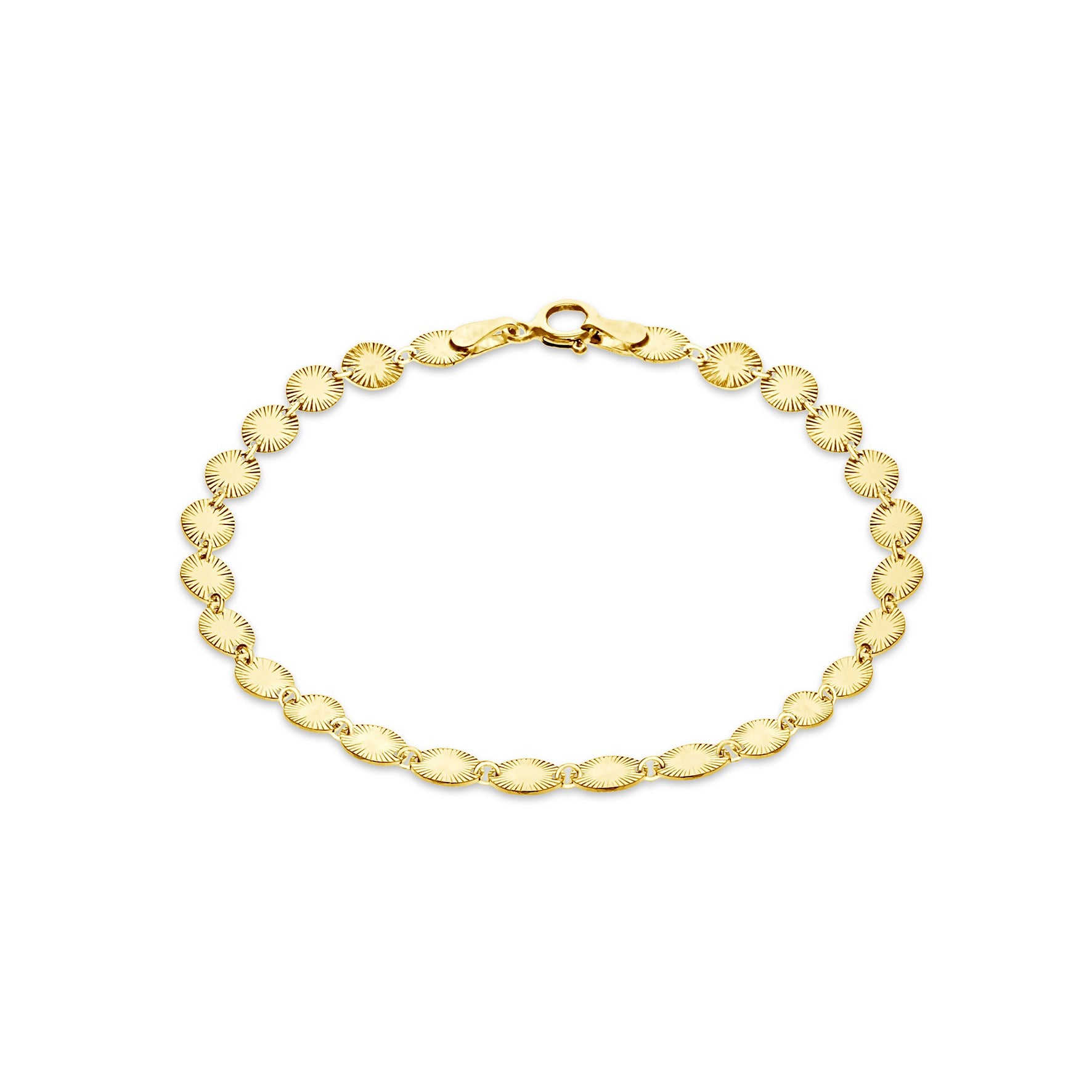 Sterling Silver Yellow Gold Plated 'Star Burst' Bracelet 7.5'
