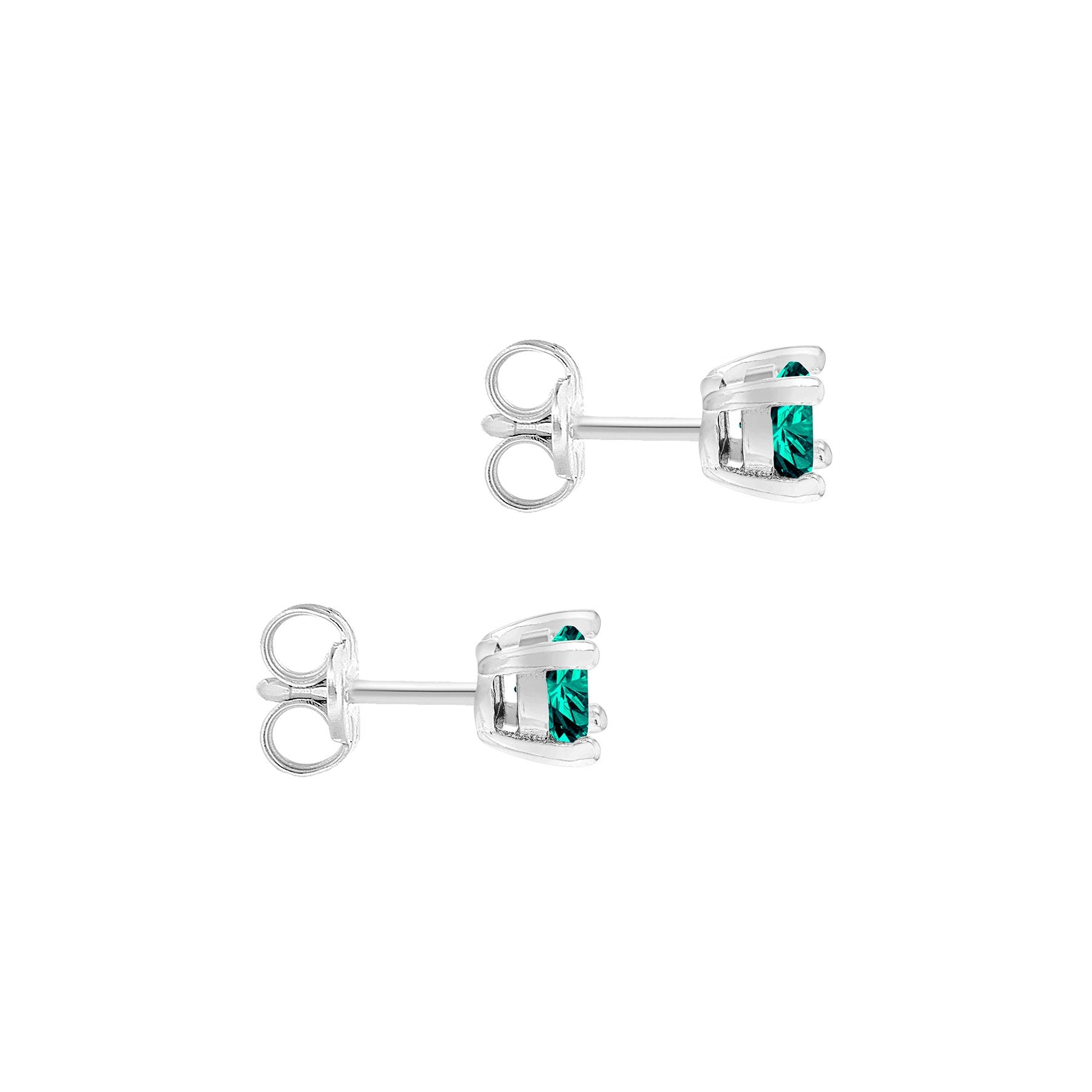 Sterling Silver Alexandrite Cubic Zirconia June Birthstone Stud Earrings