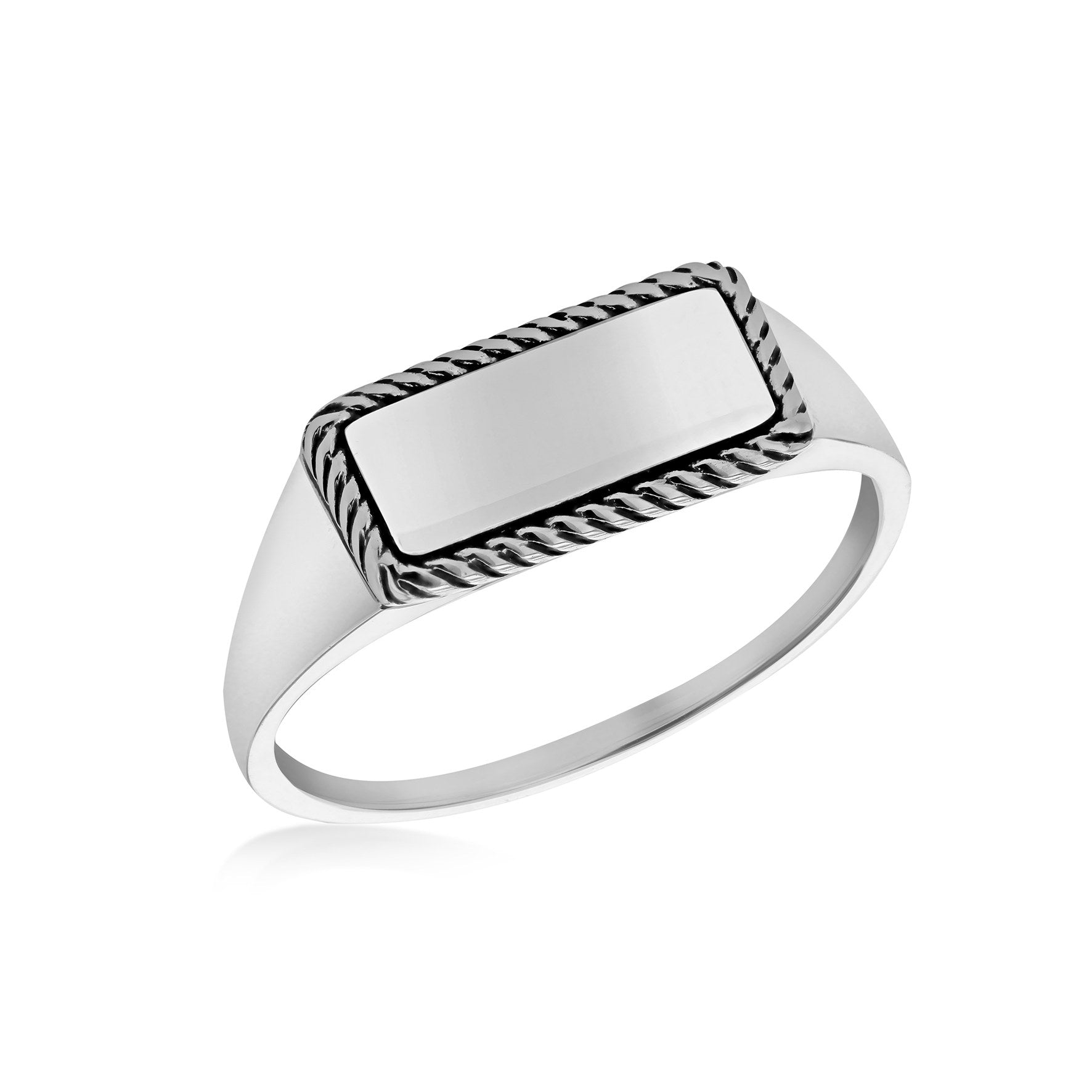 Sterling Silver Rectangular Signet Ring