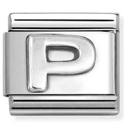 Nomination Composable Classic Letter P Charm - Stainless Steel & Sterling Silver