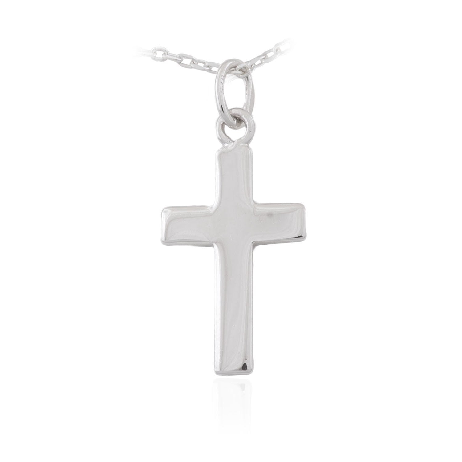 Sterling Silver Polished Chunky Cross Pendant 16-18'