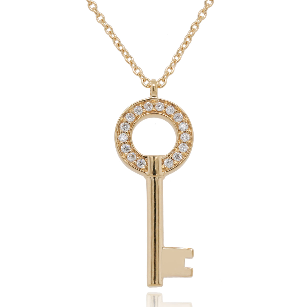 18ct Yellow Gold Diamond Key Pendant
