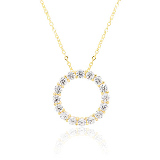 9Y Open Circle CZ Pndt 16-18'