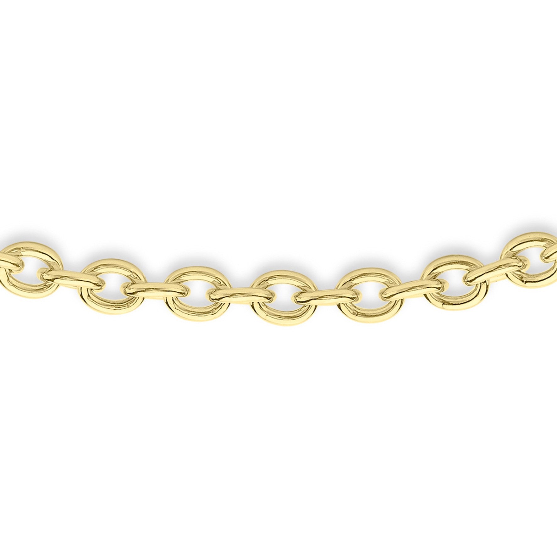 9ct Yellow Gold Oval Link Belcher T-Bar Bracelet 7.5'