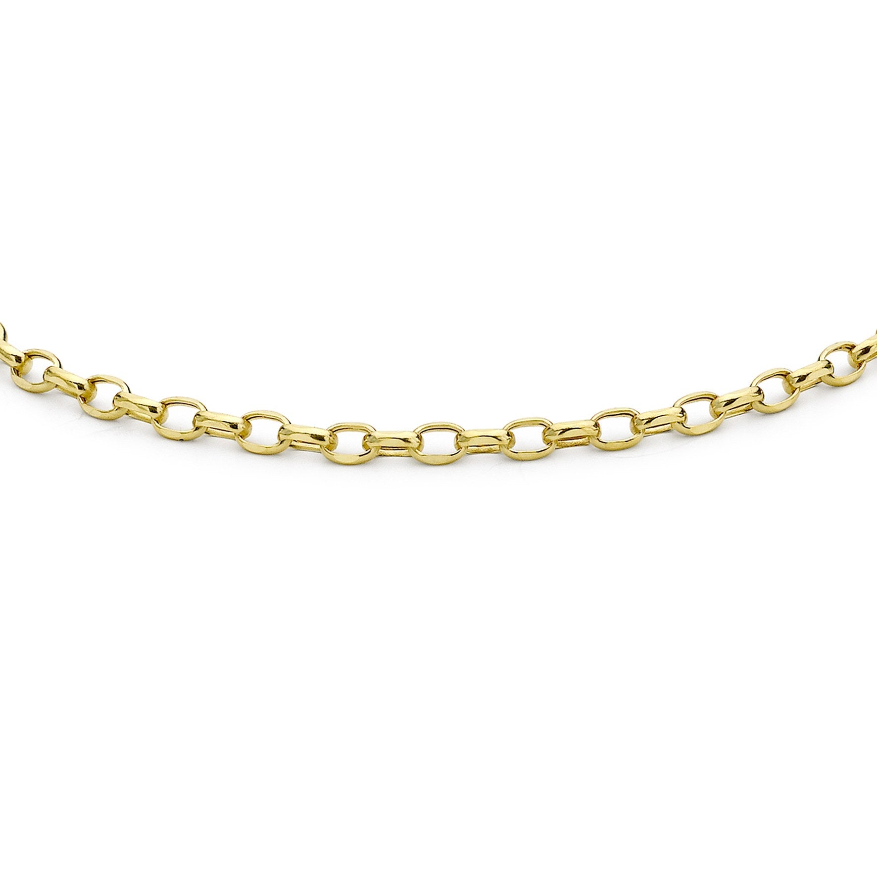 9ct Yellow Gold Diamond Cut Oval Belcher Bracelet 7.5'