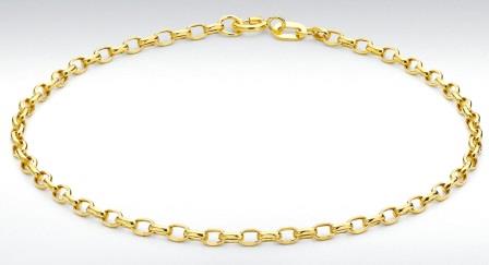 9ct Yellow Gold Diamond Cut Oval Belcher Bracelet