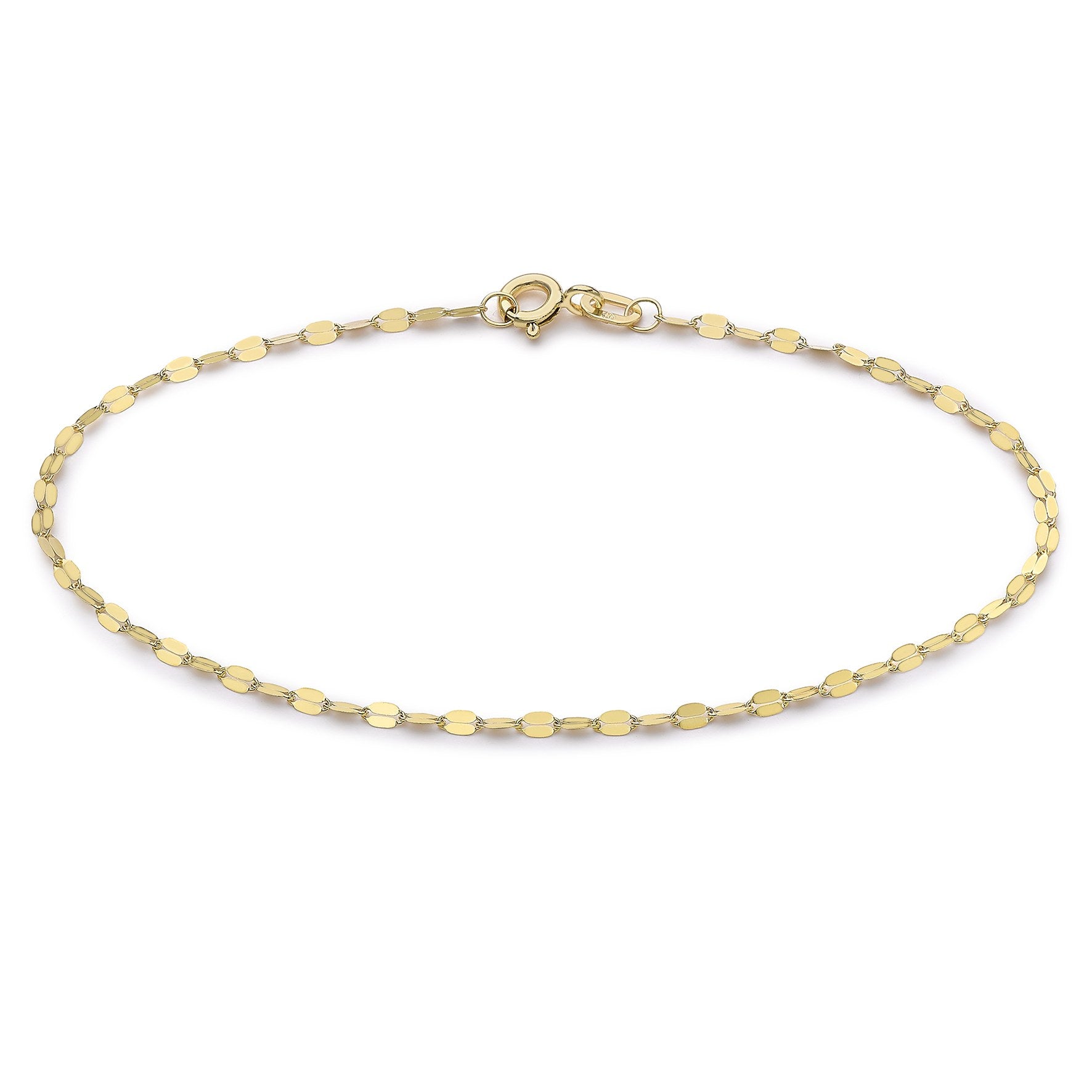 9ct Yellow Gold Frzatina Chain Bracelet 6.25'