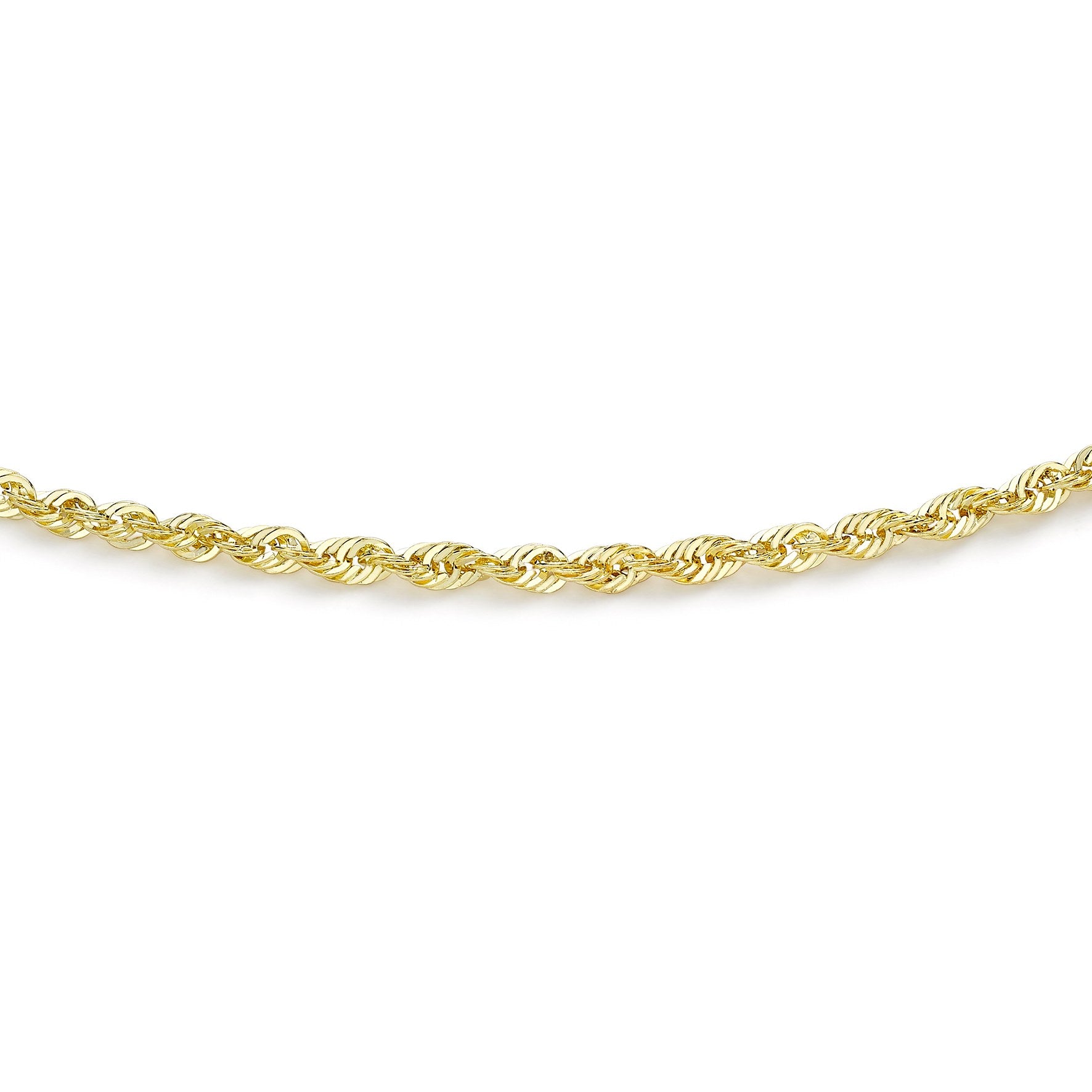 9ct Yellow Gold Rope Chain Bracelet 7.5'