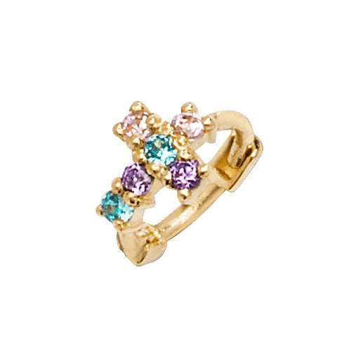 9ct Yellow Gold Lightning Bolt Stud Earring with CZ