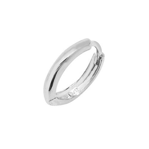 9ct White Gold 8 mm Single Hoop Earring Earrings