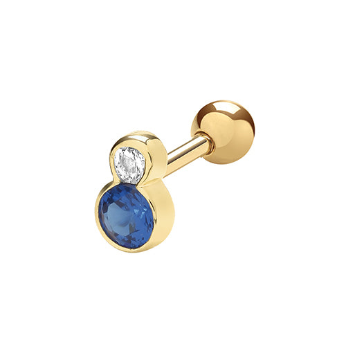 9ct Yellow Gold Cubic Zirconia Cross Stud Earring